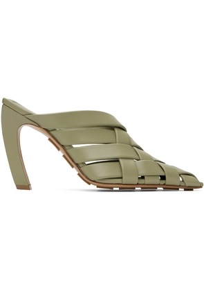 Bottega Veneta Khaki Alfie Mules