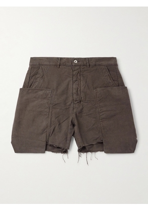 DRKSHDW By Rick Owens - Stefan Straight-Leg Distressed Cotton Cargo Shorts - Men - Brown - UK/US 28