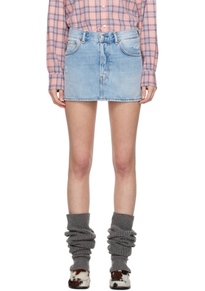 Acne Studios Blue Faded Denim Miniskirt