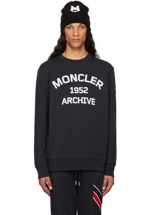 Moncler Navy Felted-Logo Sweatshirt