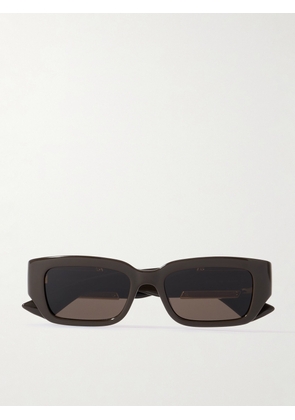 Bottega Veneta - Rectangle-Frame Acetate and Gold-Tone Sunglasses - Men - Brown