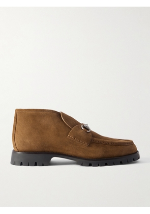Gucci - Horsebit-Embellished Suede Boots - Men - Brown - UK 8