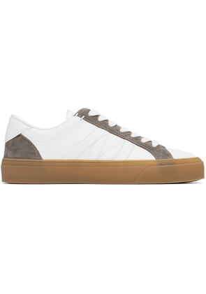 Moncler White & Brown Monaco 2 Sneakers