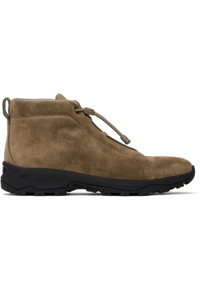 ZEGNA Beige Triple Stitch Vetta High-Top Sneakers