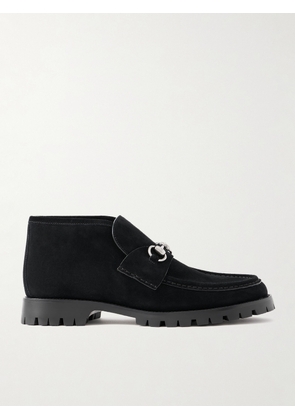 Gucci - Horsebit-Embellished Suede Ankle Boots - Men - Black - UK 8