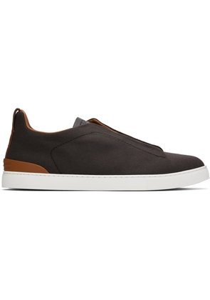 ZEGNA Brown #UseTheExisting Triple Stitch Sneakers