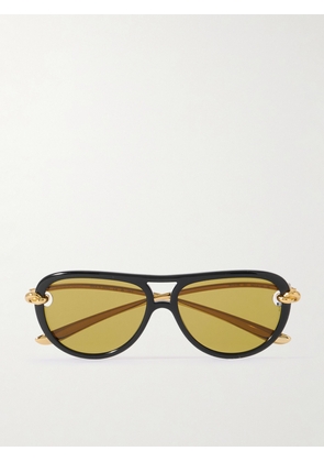 Bottega Veneta - Aviator-Style Acetate Sunglasses - Men - Black