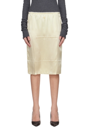 Commission Beige Creased Slip Midi Skirt