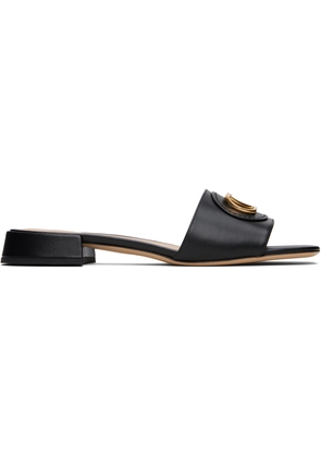 Valentino Garavani Black VLogo Signature Slide Sandals