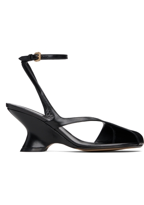 Dries Van Noten Black Cutout Heeled Sandals