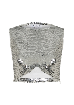 ALAÏA Sequin Cropped Top - Moda Operandi