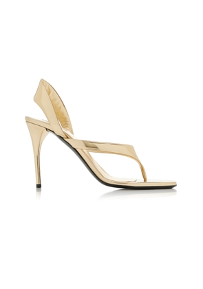 ALAÏA Infradito Metallic Leather Sandals - Moda Operandi