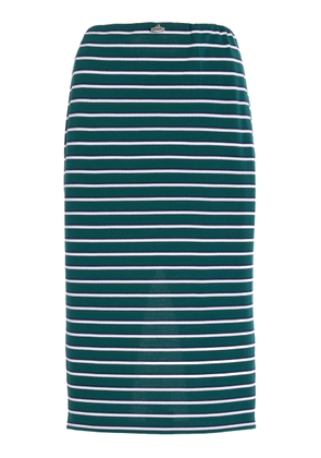 Prada Striped Cotton Pique Midi Skirt - Moda Operandi