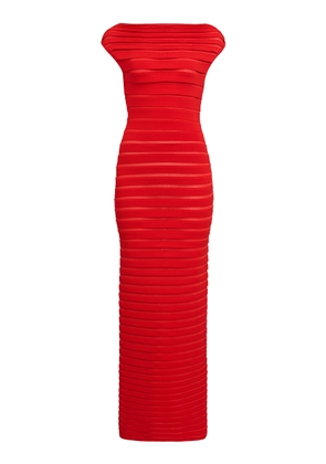 ALAÏA - Stripe-Knit Maxi Dress - Red - FR 34 - Moda Operandi