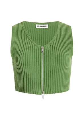Jil Sander Ribbed Knit Cotton Cropped Vest - Moda Operandi