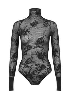 ALAÏA Cotton-Blend Lace Bodysuit - Moda Operandi