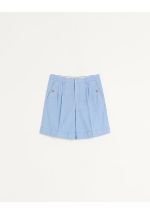 Valentino Cuffed Denim Bermuda Shorts Man DENIM 44