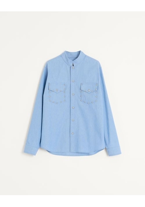 Valentino Denim Shirt With Cabochons Man DENIM 44