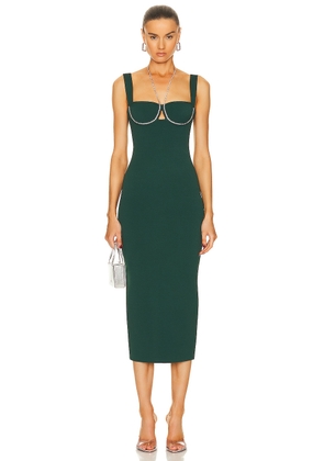 GALVAN Celeste Dress in Eden - Dark Green. Size L (also in ).