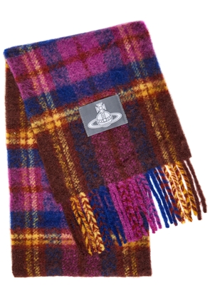 Vivienne Westwood Plaid Alpaca-blend Scarf - Purple - One Size