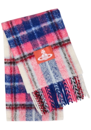 Vivienne Westwood Plaid Alpaca-blend Scarf - Pink - One Size