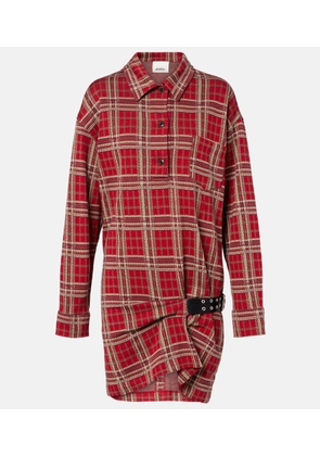 Isabel Marant Blandia belted plaid cotton shirt dress