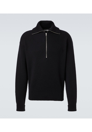 Lemaire Ribbed-knit wool half-zip sweater