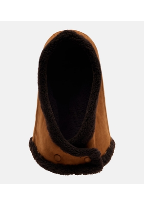 Yves Salomon Shearling-trimmed suede hood