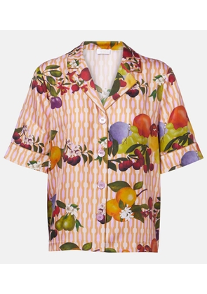 Eres Cherry printed silk twill shirt
