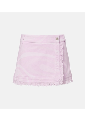 Pucci Marmo distressed denim miniskirt