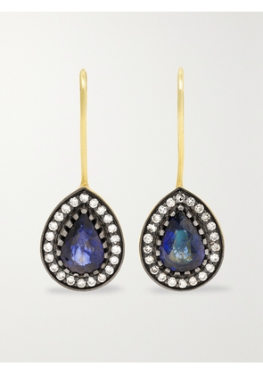Amrapali London - Rajasthan Rhodium-plated 18-karat Gold, Sapphire And Diamond Earrings - One size