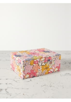 Sophie Bille Brahe - Trésor Grande Hawaii Floral-print Voile And Velvet Jewelry Box - Pink - One size