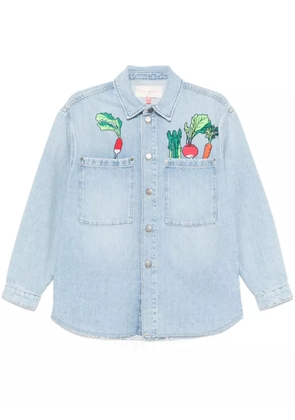Mira Mikati vegetable-embroidered denim jacket - Blue