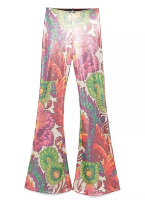 ETRO floral-print laminated trousers - Pink