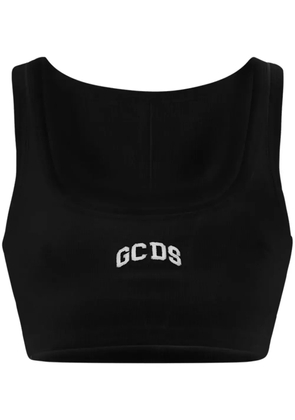 GCDS logo-embroidered cropped top - Black