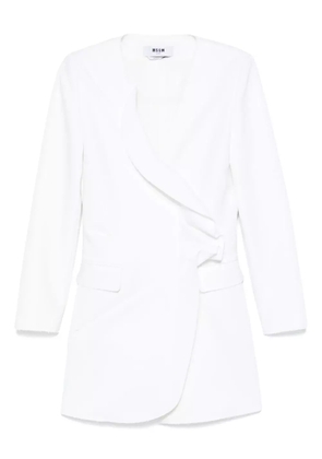 MSGM ruffled tuxedo mini dress - White