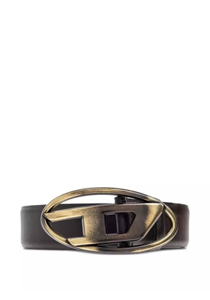 Diesel Oval D-logo leather belt - Brown