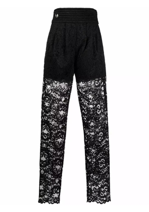Philipp Plein straight-leg lace trousers - Black