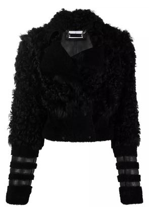 Philipp Plein Gothic Plein fitted shearling jacket - Black