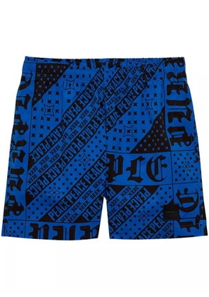 Purple Brand Flag Bandana swim shorts - Blue