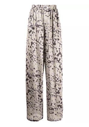 Natasha Zinko daisy-print wide-leg trousers - Black