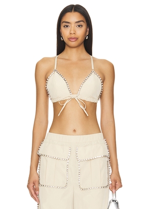 Camila Coelho Aline Top in Tan. Size XXS. Also in M, S.