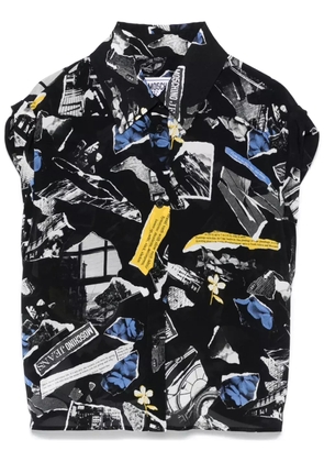 MOSCHINO JEANS patchwork-print shirt - Black