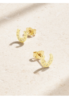 Jennifer Meyer - Mini Horseshoe 18-karat Gold Diamond Earrings - One size