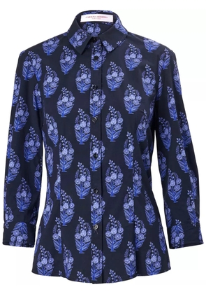 Carolina Herrera floral-print peplum-hem shirt - Blue