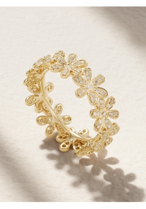 Sydney Evan - Daisy Eternity 14-karat Gold Diamond Ring - 6 1/2