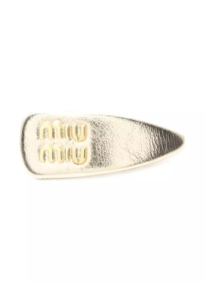 Miu Miu Pre-Owned 2020s metallic logo hair clip - Gold