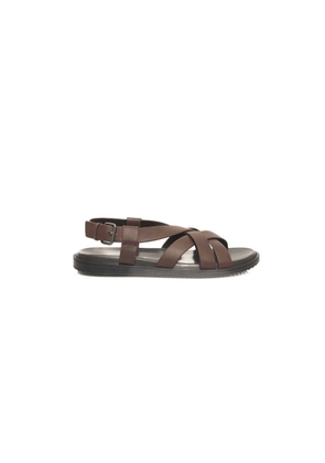 Cerruti 1881 Brown Cowhide Men Sandal - EU40/US7
