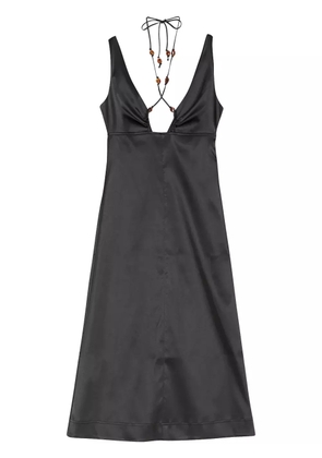 GANNI v-neck sleeveless dress - Black
