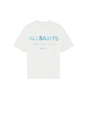 ALLSAINTS Underground Crew Neck Tee in White. Size M. Also in L, S, XL/1X.